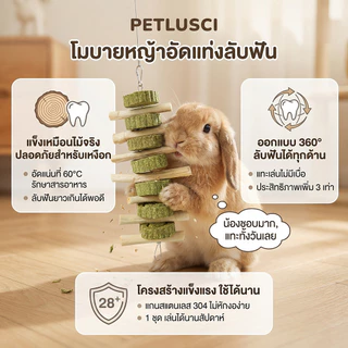 โมบายคุ้กกี้ทิโมธี ของเล่นกระต่าย คุ้กกี้หญ้า ลับฟัน หมดปัญหาฟันยาว สำหรับสัตว์ฟันแทะ กระต่าย แกสบี้