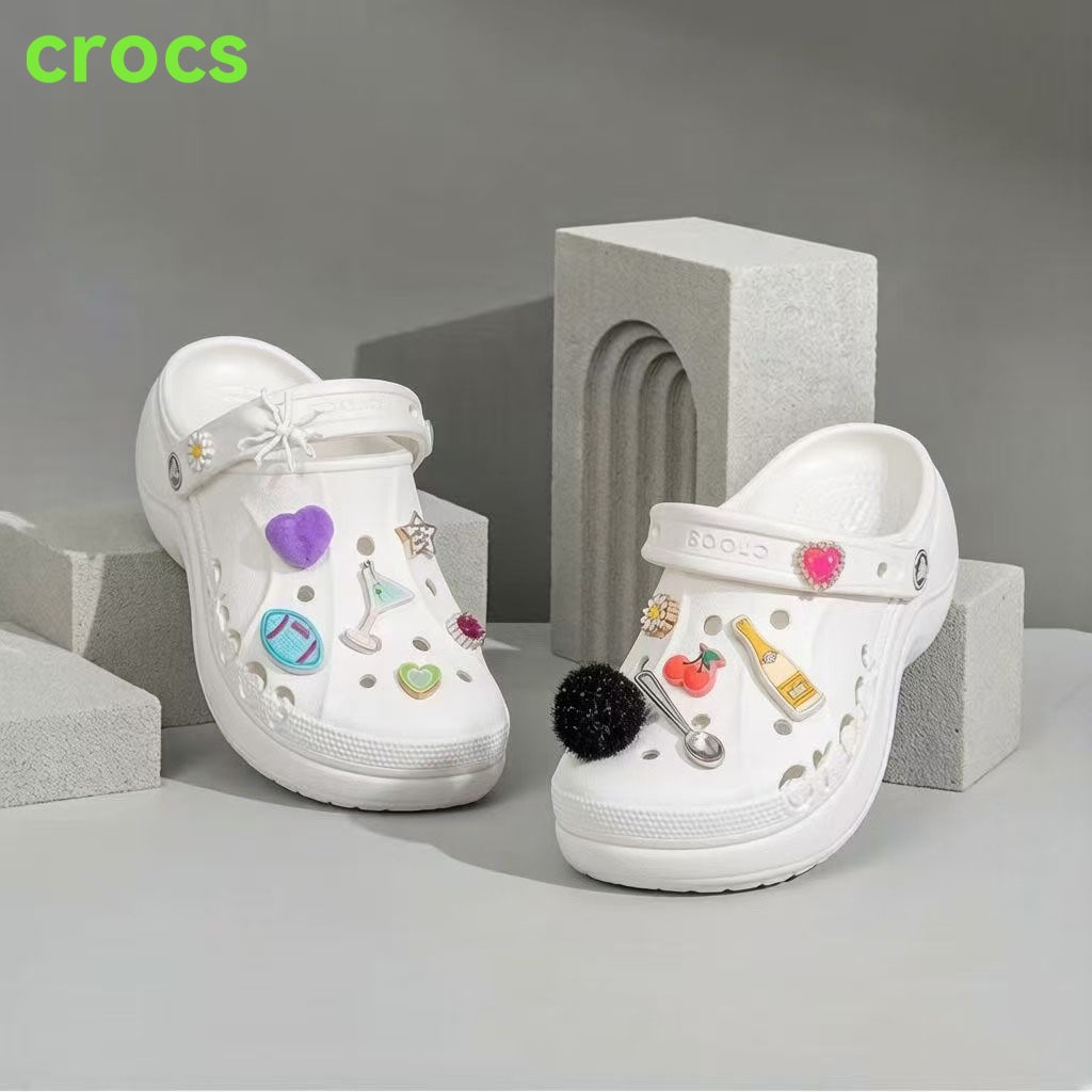 รองเท้าลำลองเด็ก KIDS Crocs Baya Platform Clog พื้นหนาสไตล์เกาหลี วัสดุคุณภาพ ทำความสะอาดง่าย ตกแต่ง Jibbitz ได้