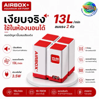ปั๊มลมเงียบพิเศษ AIRBOX+ เงียบจริง 28dB หลับสบาย ลมแรง 2 หัว (8L/13L/18L) ประหยัดไฟ ใช้ในห้องนอนได้ 💯
