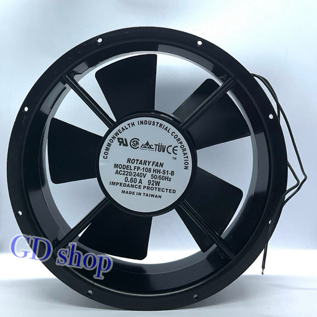 พัดลม 10นิ้ว กลม MODEL FP-108 HH-S1-B AC220/240V 0.60A 92W Taiwan พร้อมส่ง