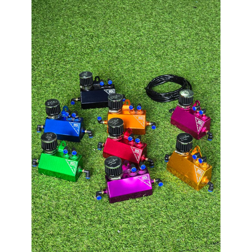 ถังดักไอ ใส่รถมอเตอร์ไซค์ได้ทุกรุ่น พร้อมสาย 3 เมตร งานอลูมิเนียม TG Racing รุ่น Limited งานชุบสีสวย ๆ