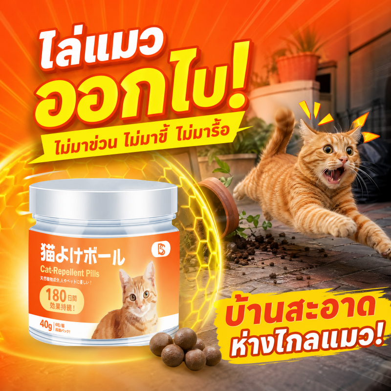 🐱วาง 1 เม็ด แมวห่าง 300 เมตร🐱 ก้อนไล่แมว กลิ่นไล่แมว ยาไล่แมว ขับแมวปลอดภัย ใช้ในบ้านได้ ไล่แมว ไล่แมวขี้