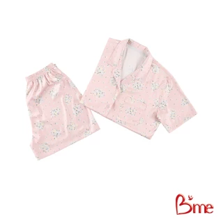 B'me ชุดนอนเสื้อแขนสั้นพร้อมกางเกงขาสั้น คอฮาวาย รุ่น ME8804 (New M.5) มี 4 สี สีชมพู สีเขียว สีเหลือง สีฟ้า