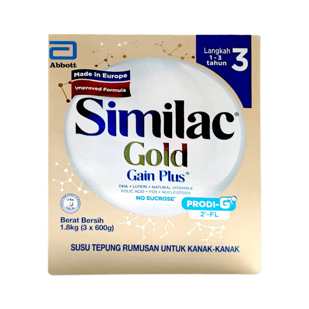 ABBOTT SIMILAC GAIN PLUS GOLD 2-FL 1.8KG (STEP 3) (1-3Y) BIB