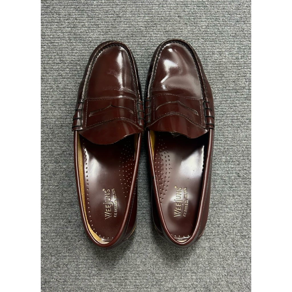 bass leather dark cherry penny loafers (26.5)