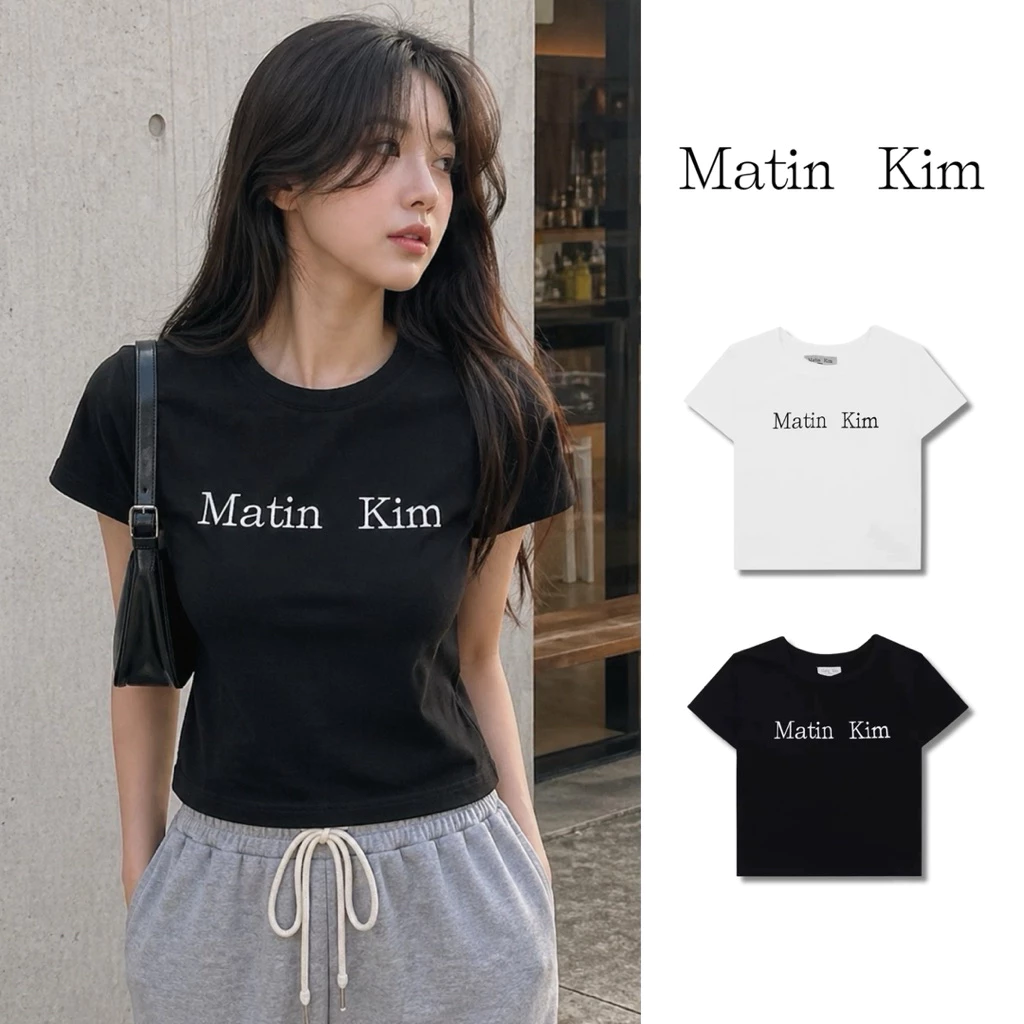 พร้อมส่ง / เสื้อครอป ❤️💯❤️ MATIN KIM - LOGO CROP TOP ส่งสินค้าทุกวัน ส่งเร็ว