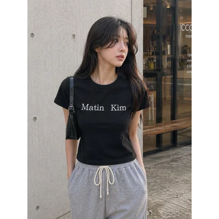 พร้อมส่ง / เสื้อครอป ❤️💯❤️ MATIN KIM - LOGO CROP TOP ส่งสินค้าทุกวัน ส่งเร็ว