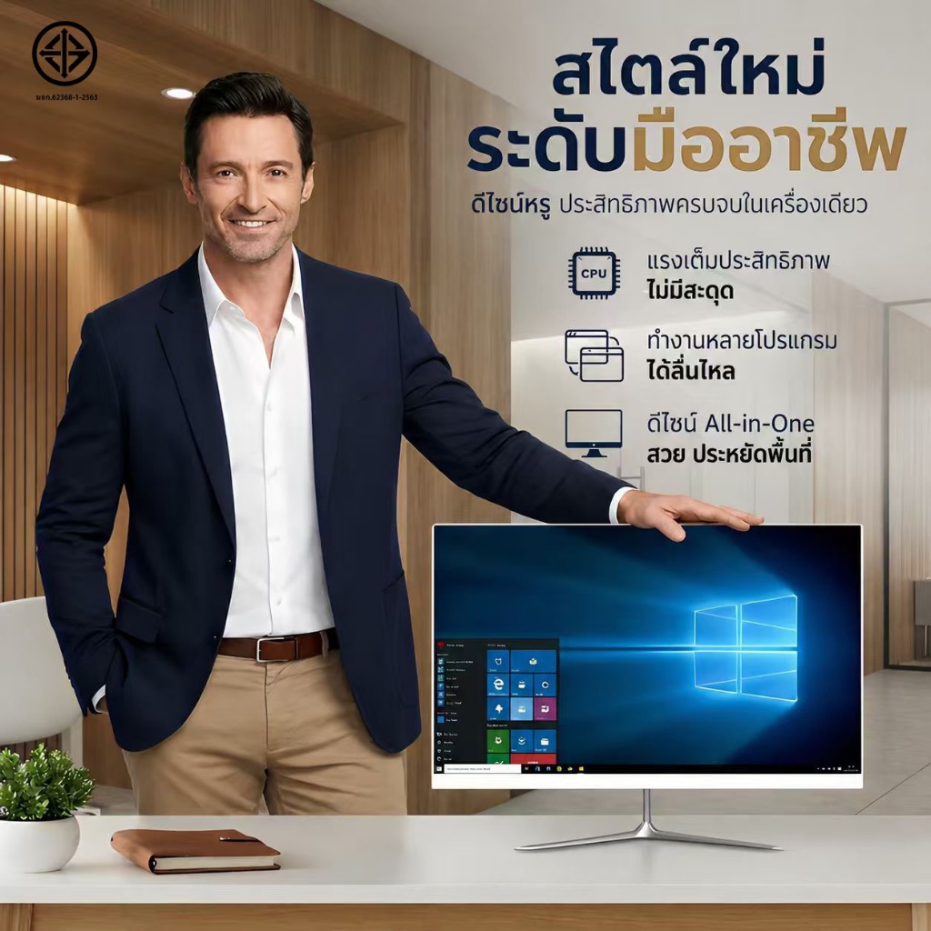 คอม All-in-One 19" Core i5 8GB/256GB SSD | งานกราฟิก-ออฟฟิศ-บ้าน ทำงานลื่น | ประหยัดพื้นที่