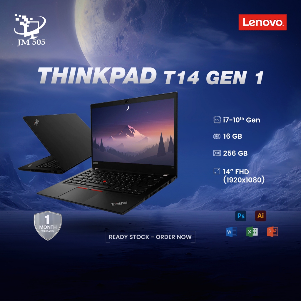[2nd Hand] Lenovo ThinkPad T14 Gen 1 i7-10th Gen/16GB/256GB SSD/14″ FHD ENG Key Backlit