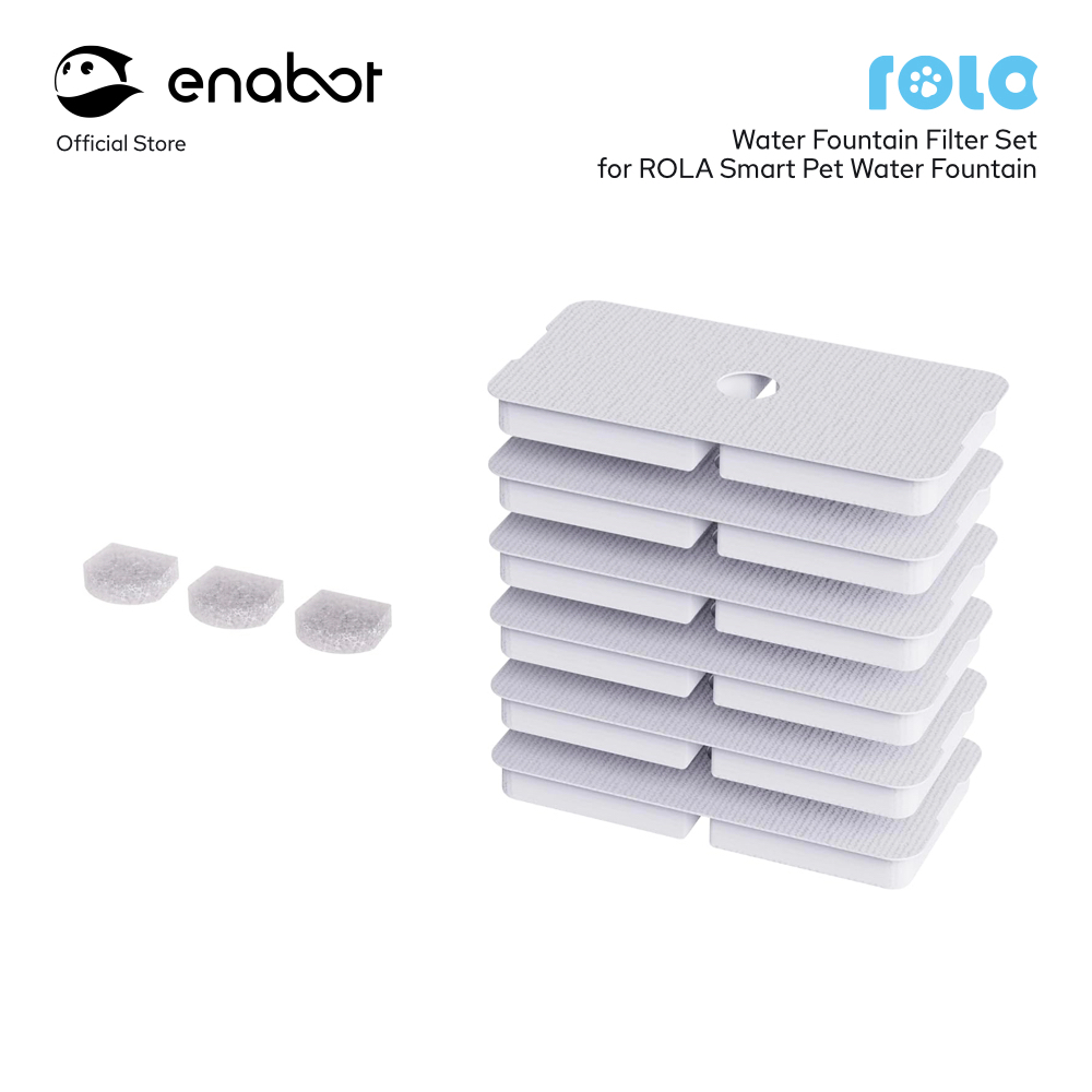 Enabot แผ่นกรอง 3 ชั้น Water Fountain Filter Set ใช้สำหรับ ROLA Smart Pet Water Fountain