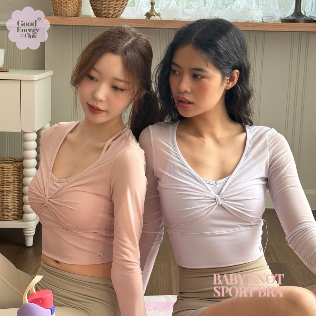 GOOD ENERGY CLUB - BABY KNOT SPORT BRA[9909] สปอร์ตบราผู้หญิง แขนยาว ผ้าตาข่าย (16A-16D)