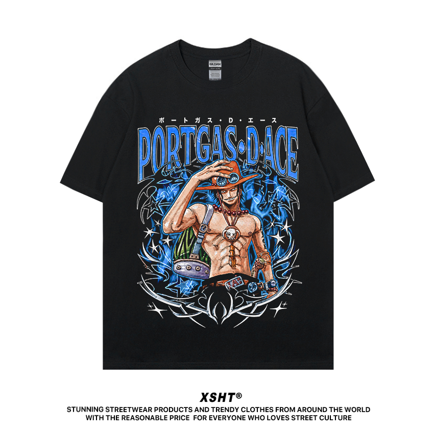 🔥พร้อมส่ง🔥 เสื้อ One Piece : Portgas D. Ace Tee (OP13-119) - Black (สีดำ) by XSHT