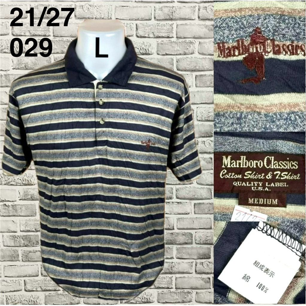 เสื้อโปโลมือสองแขนสั้นจากแบรนด์ Marlboro Classics