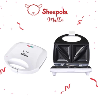 SHEEPOLA เครื่องทำแซนวิช Sandwich Maker มีให้เลือก2สี ขาว ดำ ใช้งานง่าย ทำได้4ชิ้นต่อ1ครั้ง