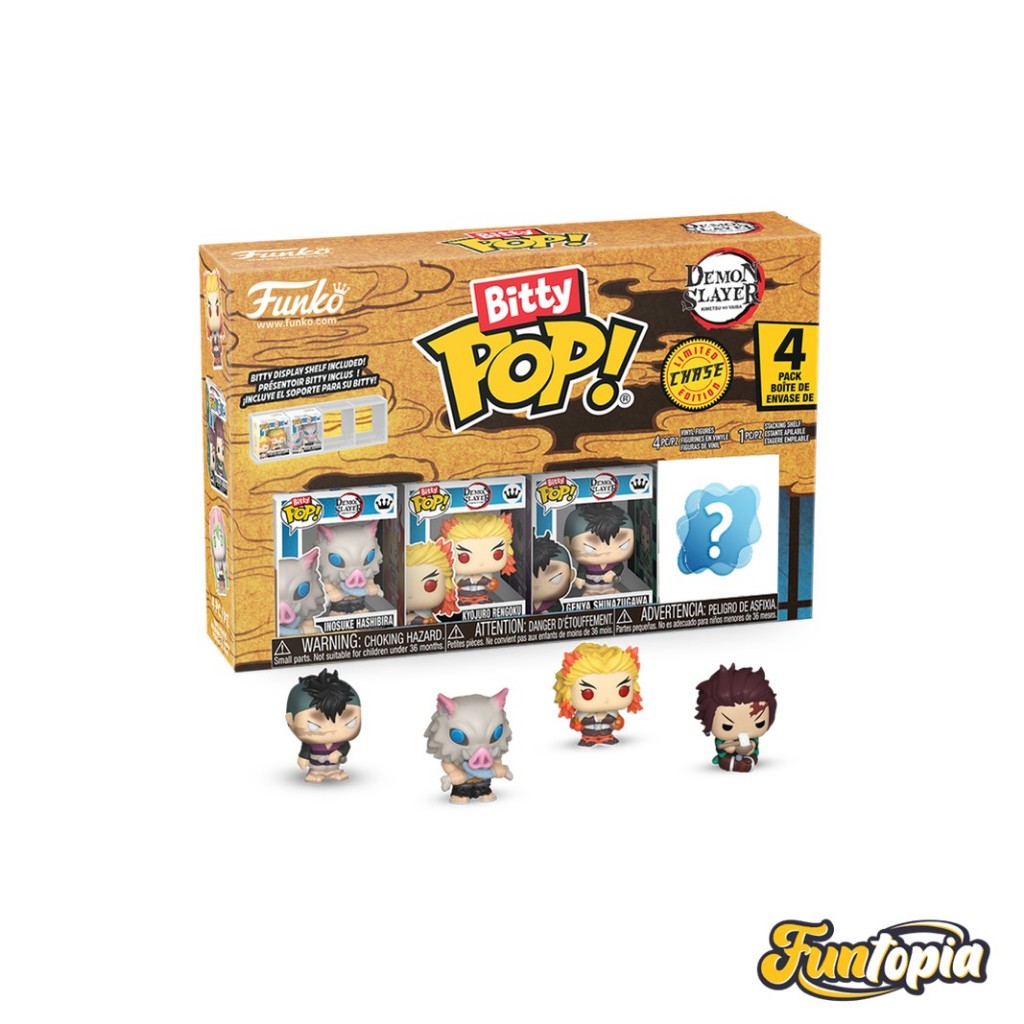 Funko Bitty POP! (86951) Inosuke, Kyojuro, Genya Bitty POP!: Demon Slayer by Funko (Pack 4)