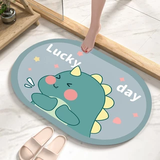 Doormat พรมเช็ดเท้า ทอหนาแน่น สีไม่ตก มียางกันลื่น พรมปูพื้นลายการ์ตูน (ขนาด 60x40 cm)