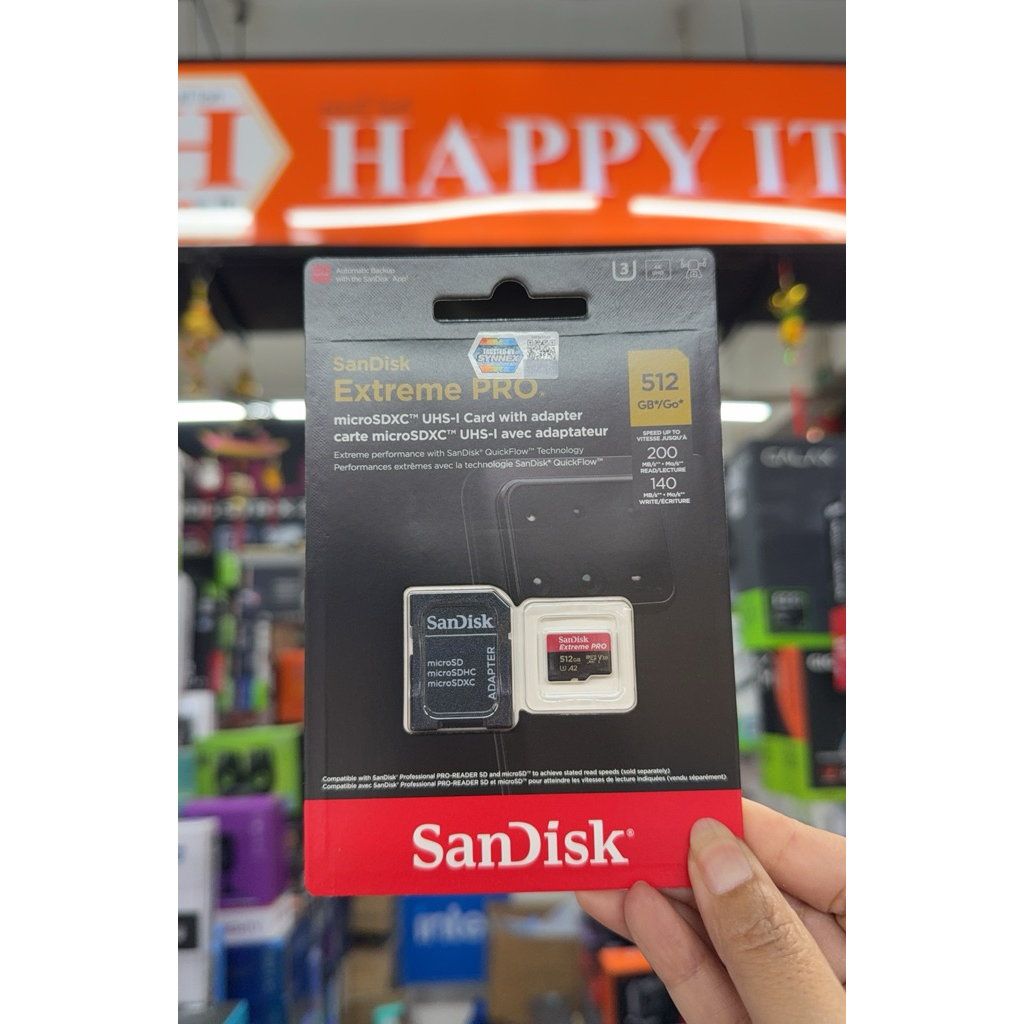 512GB Micro SD Card SANDISK Extreme Pro SDSQXCD-512G-GN6MA (200MB/s.)