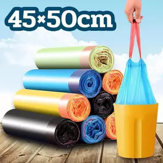 365mallshop LJD05(ร้านไทย)ถุงขยะพลาสติกพร้อมสายหูหิ้ว ขนาด ก.45 * ย.50 Cm. 1ม้วนมี15ถุง (ผลิตภัณฑ์ดูแลบ้าน )
