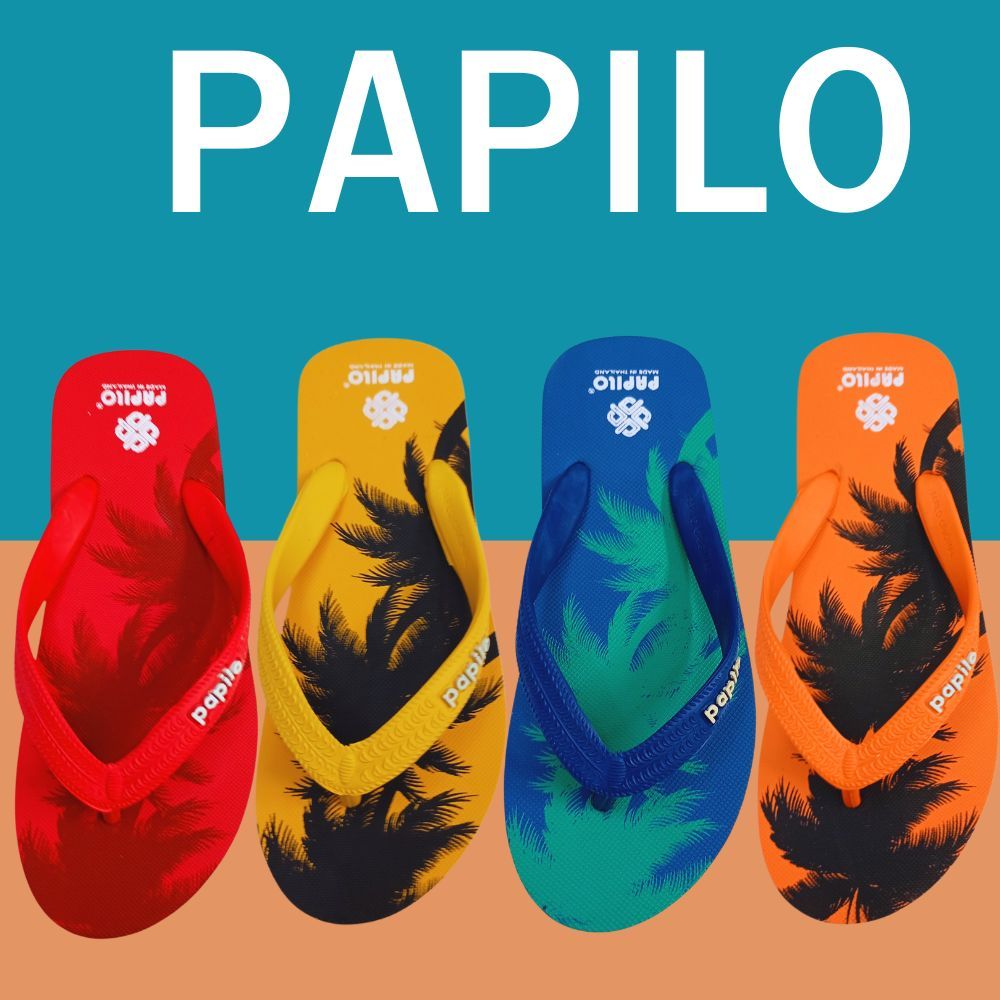 รองเท้าแตะชาย รองเท้าฟองน้ำ หูหนีบPAPILO M105 ลายต้นมะพร้าว