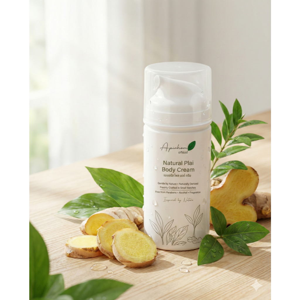 Apirhom Natural Plai Body Cream 50g. อภิรมย์ เนเชอรัล ไพล บอดี้ ครีม  ครีมนวดผิวกาย ครีมนวดผิว ครีมนวด ผ่อนคลาย สบาย
