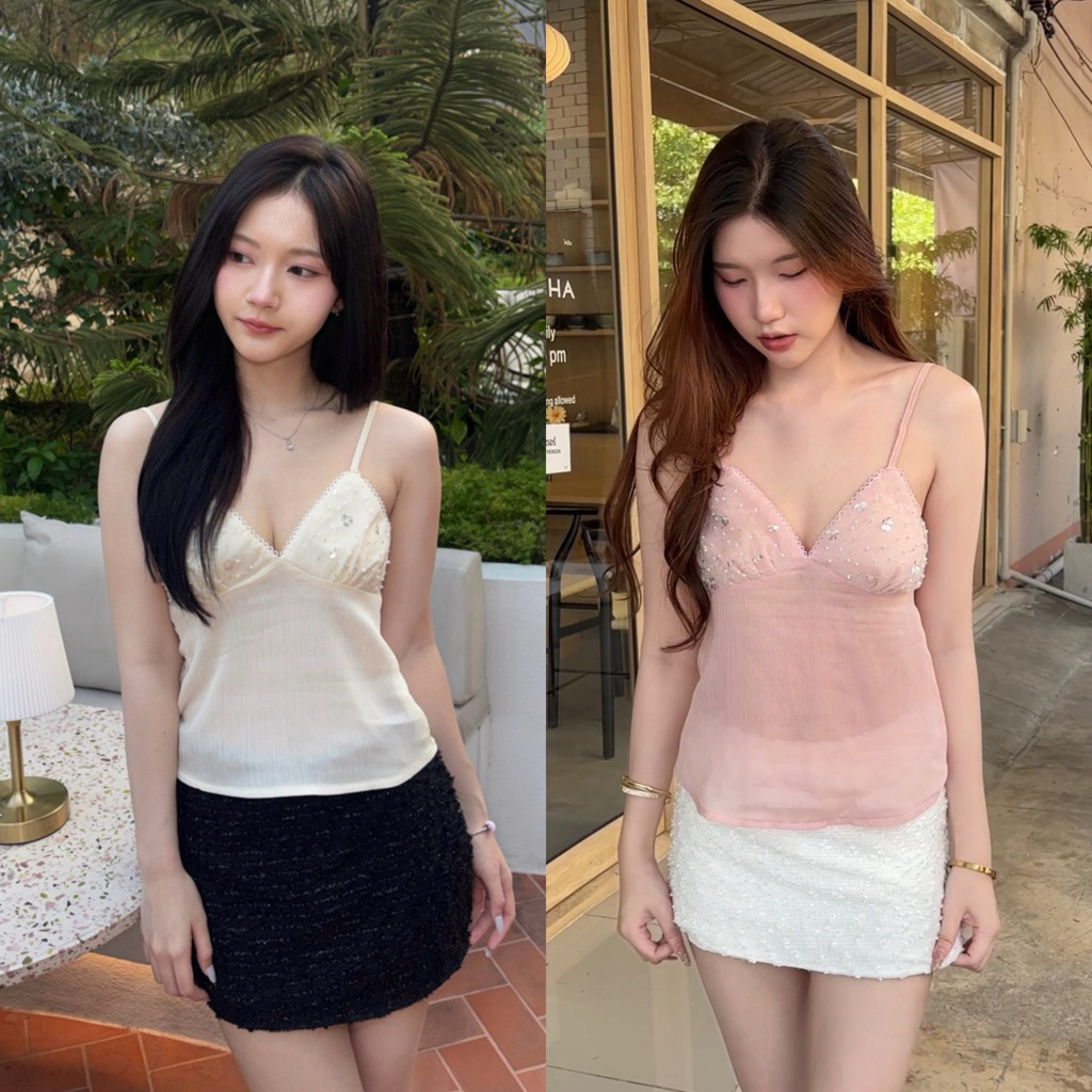 Sun.turday กระโปรงเอวต่ำ ผ้าวิ้งมีกางเกงซับใน รุ่น coco skirt