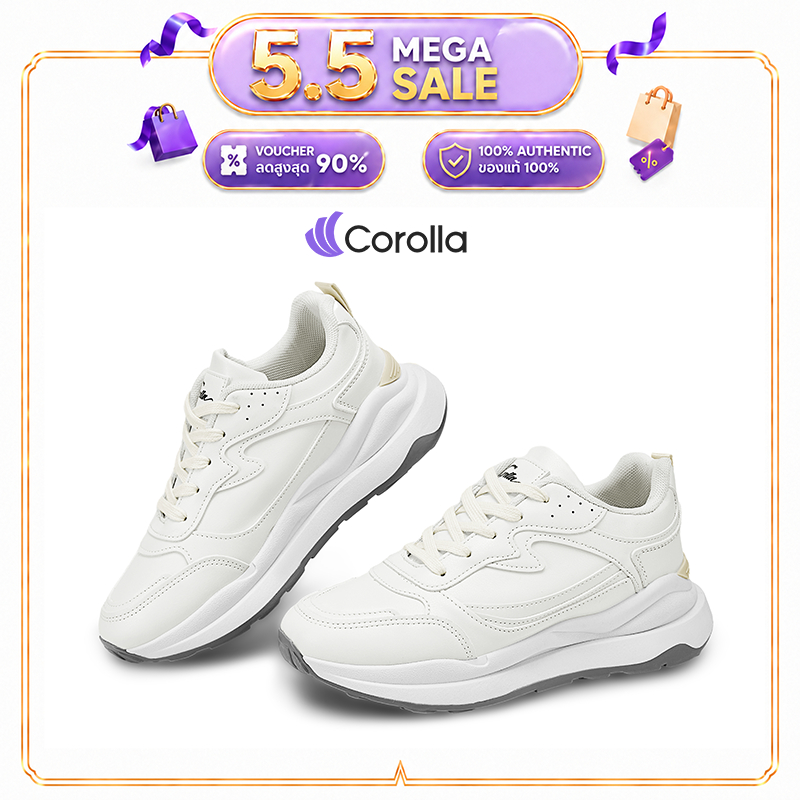 Corolla รองเท้าผ้าใบผู้หญิง หนังพียูระบายอากาศ พื้นรองเท้าดูดซับแรงกระแทกต้านเชื้อแบคทีเรีย แนะนำเผื