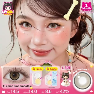 【FDA-Approved】คอนแทคเลนส์สายตา [0.00~-4.00] UYAAI Pearl series คอนแทคเลนส์สี 14.5mm Gray Brown รายเดือน L SIZE