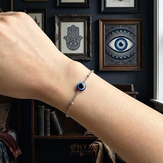 สร้อยข้อมือสแตนเลส พวงกุญแจ Evil Eye ผ่านพิธีปลุกเสกโดยพราหมณ์