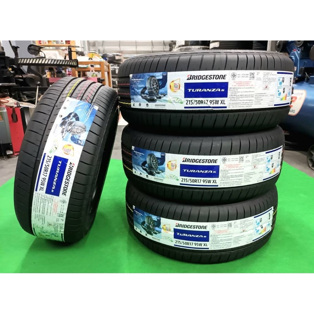 ยางใหม่ 215/50R17 Bridgestone Turanza 6 ผลิตปี 2026 ประกันบวม 2 ปี พร้อมจุ๊บลม ส่งฟรีมีเก็บปลายทาง ม