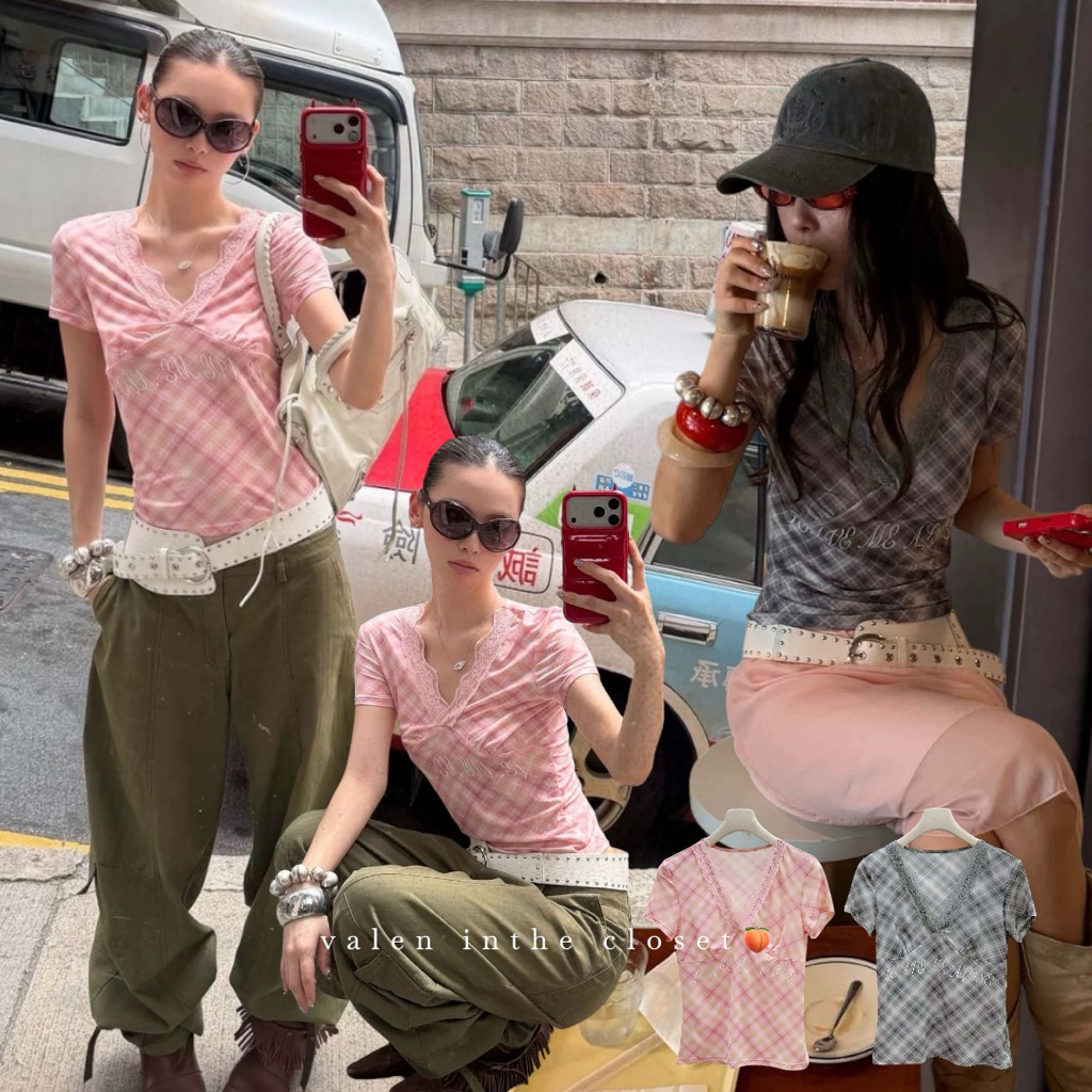 ส่งด่วน 🛵 #26T233 MMFISH 𝗟𝗨𝗖𝗔 𝗖𝗛𝗘𝗖𝗞 𝗧𝗢𝗣 เสื้อลายสก็อตดีไซน์ใหม่ที่หยิบมาใส่ง่าย