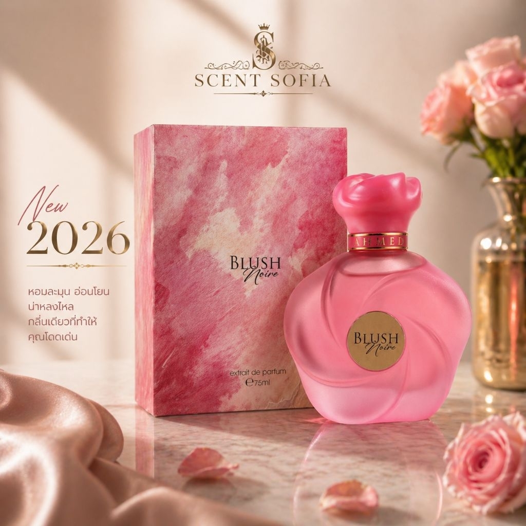 Ahmed Al Maghribi BLUSH NOIRE 75ml.(Extrait de Parfum)