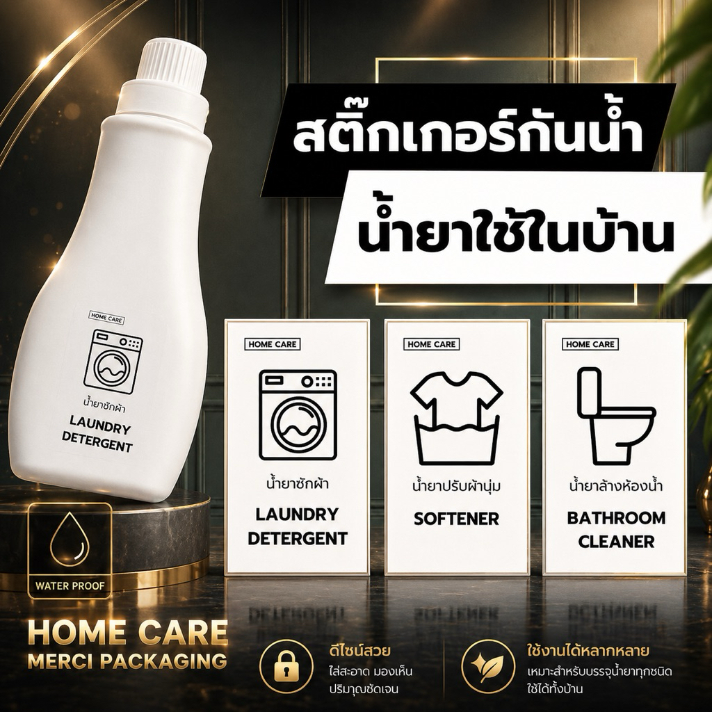 สติ๊กเกอร์กันน้ำ (Sticker Home Care) สติ๊กเกอร์แยกประเภท เพื่อให้ใช้งานได้สะดวกมากขึ้น ET02