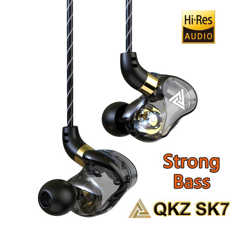 QKZ SK7 หูฟังไฮไฟ มาใหม่ ไดรเวอร์ทองแดง หูฟังแบบมีสาย เบสสเตอริโอ หูฟังเพลง หูฟังแบบอินเอียร์ เหมาะส