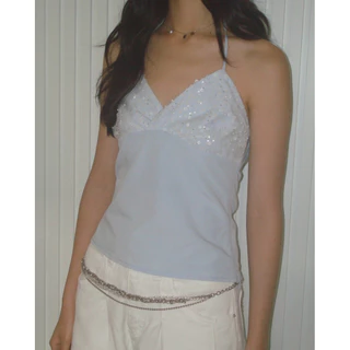 MELT.INMOMENTS Glint Cami Top สายเดี่ยวปักเลื่อมที่อก กลิตเตอร์ (พร้อมส่ง)