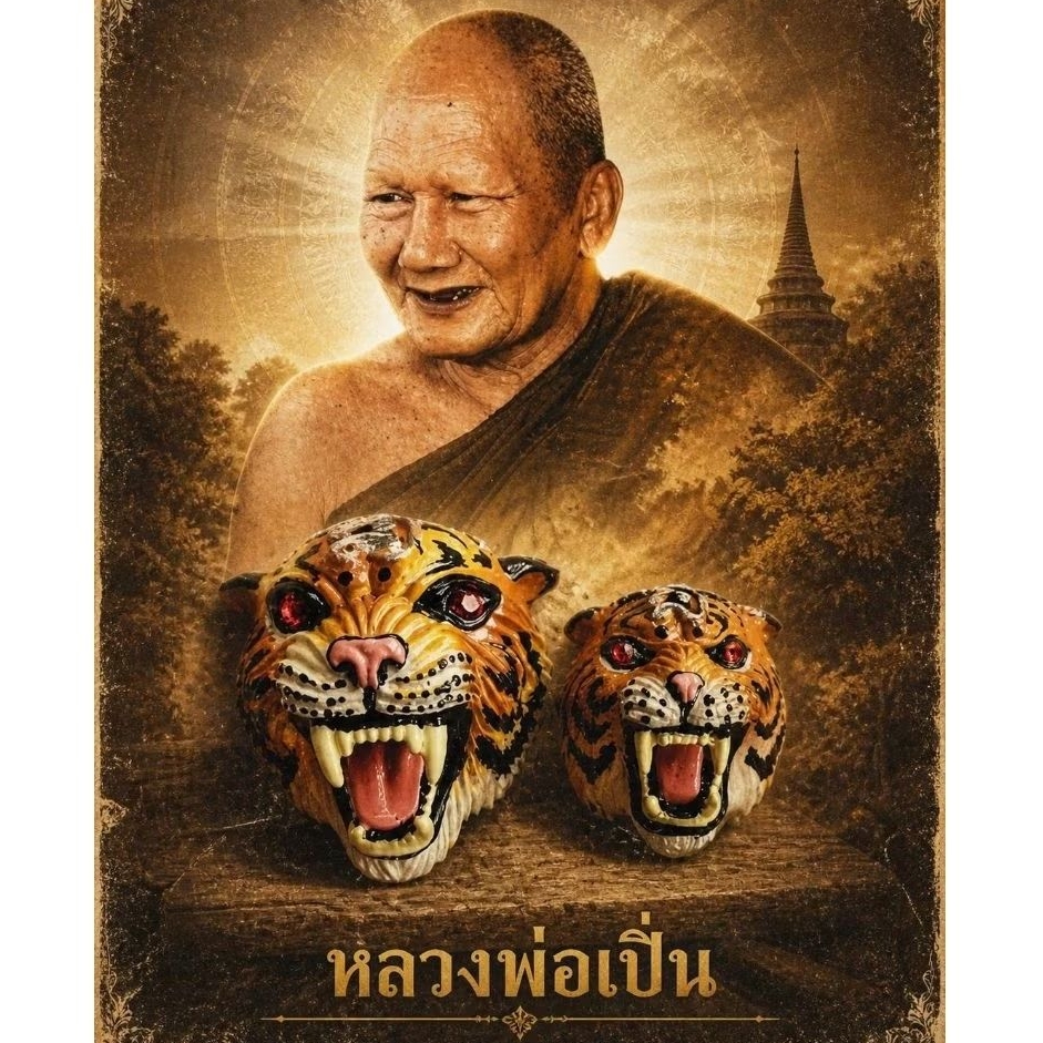 หน้ากากเสืออุดผง ปี2554 (แท้ ) หลวงพ่อเปิ่น วัดบางพระ อ.นครชัยศรี จ.นครปฐม
