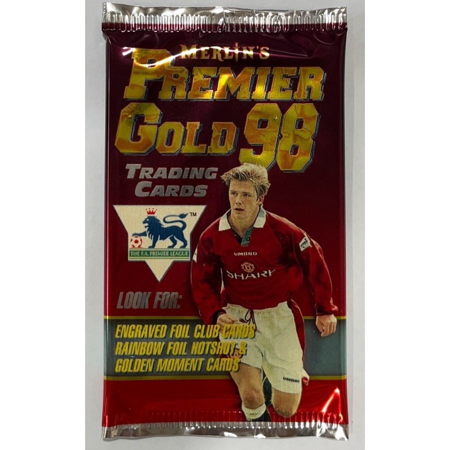ซองการ์ดฟุตบอล MERLIN'S PREMIER GOLD 1998 TRADINGS SOCCER CARD 1 ซอง