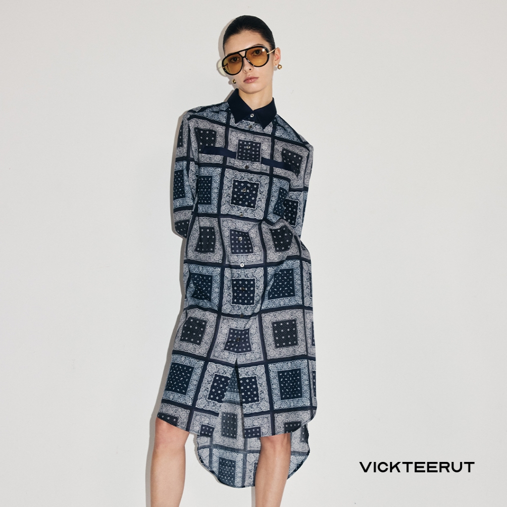 VICKTEERUT Re-Edition Long Sleeve Shirt Dress เชิ๊ตเดรส เดรส เชิ๊ตเดรส แขนยาว