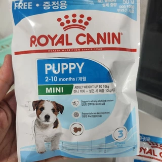 (ฟรี)​ Royal​ canin​ mini​ indoor​ puppy​ หรือ mini puppy 50​ กรัม