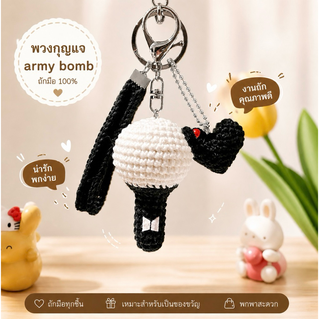 [Hand made] พวงกุญแจ Army bomb BTS || 🔮🥰 ราคาถูก Shopee Lazada
