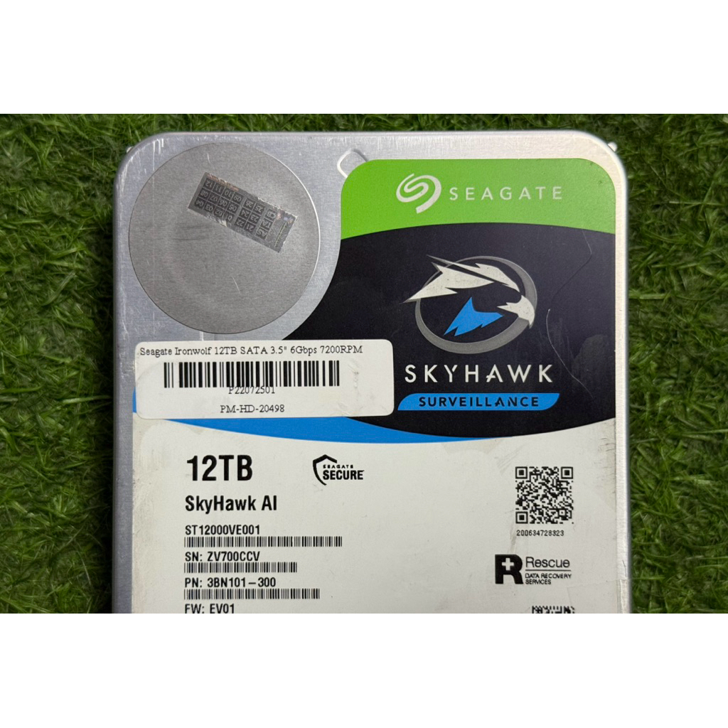 12 TB  SEAGATE SKYHAWK AI (7200RPM, 256MB, SATA-3, ST12000VE001) ราคาถูกครับ