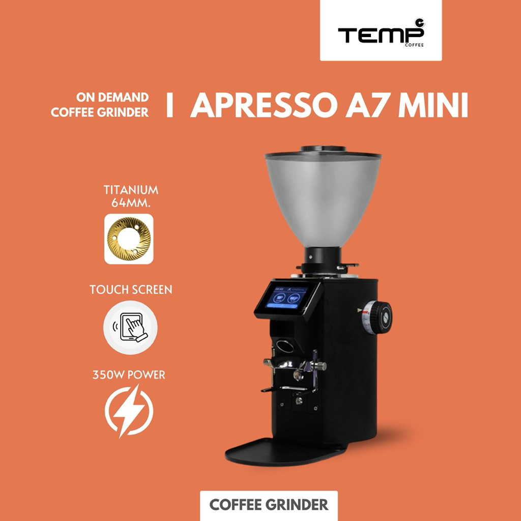 เครื่องบดกาแฟ | APRESSO A7 mini (Black) On Demand Coffee Grinder (แถมเมล็ดกาแฟ และสูตรชง 24เมนู)