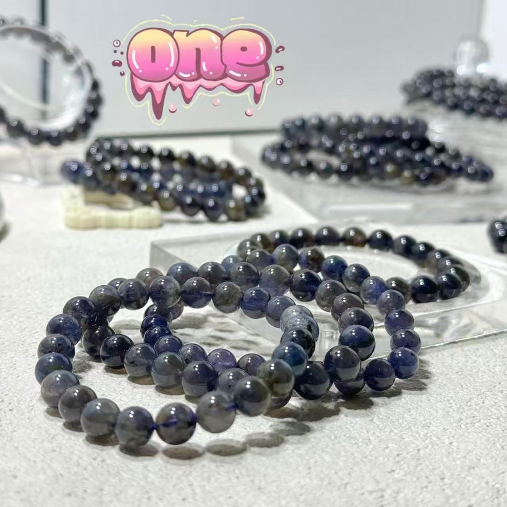 Iolite หินไอโอไลท์ ติดแร่ซันสโตน กำไลหินแท้ไอโอไลท์ หินไอโอไลต์  ไอโอไลต์ สุดคุ้ม หินแห่งความร่ำรวย