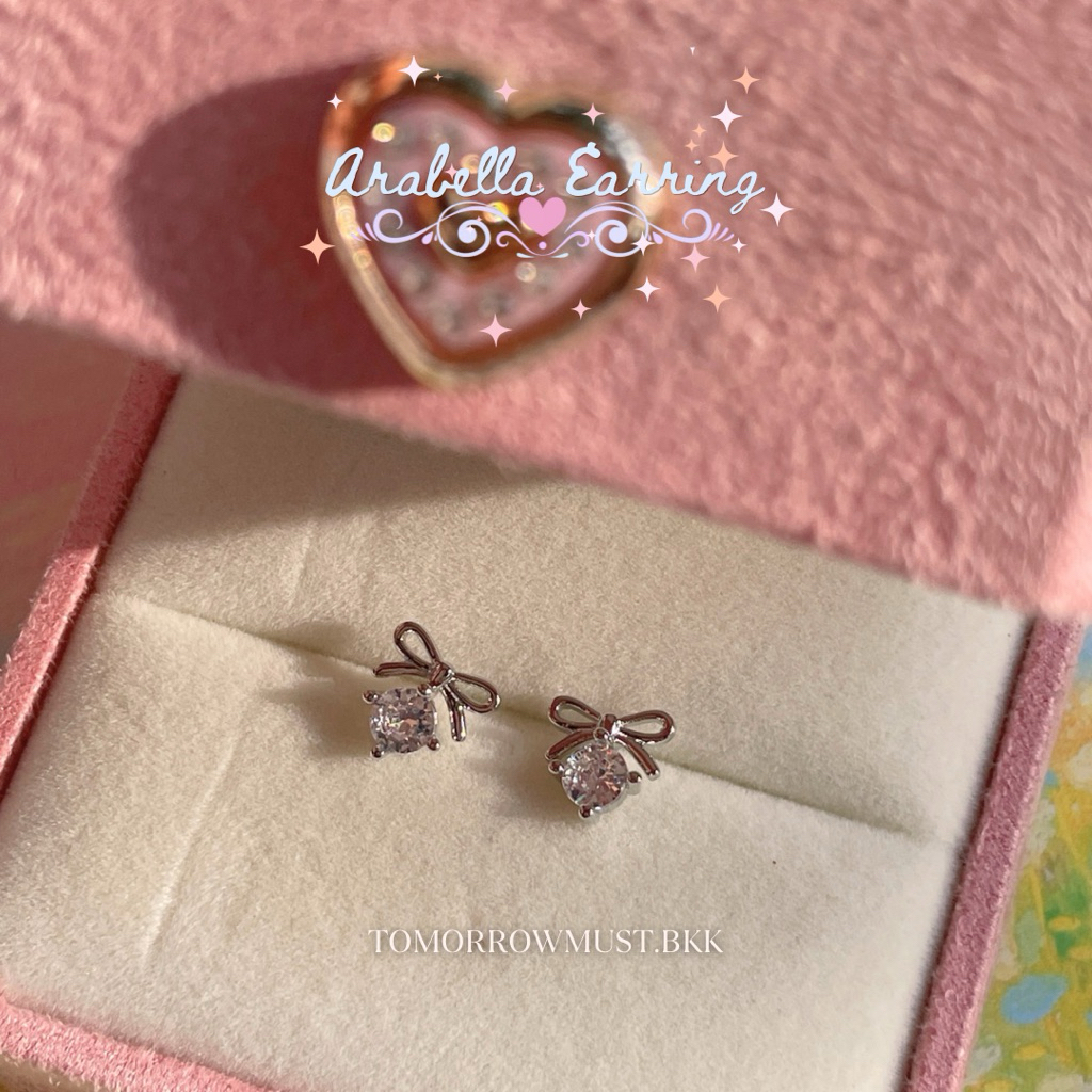 🎀✨Arabelle earring✨🎀 ต่างหูแป้นแป้นเงินน