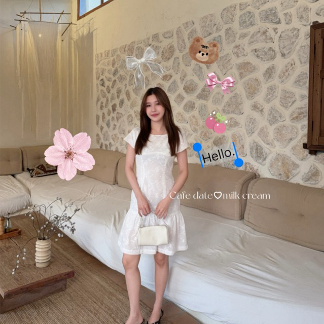 (รอ7-9วัน) med.dailydress cafe collection เดรสไปคาเฟ่ ไปทำงาน mini CAFE DATE dress สุภาพ