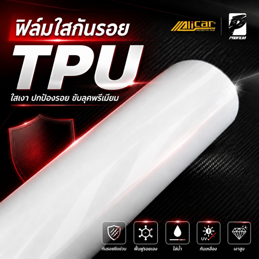 [Alicar แท้100%] ฟิล์มใสกันรอย TPU แท้ รอยหายเองได้ ไม่ทิ้งคราบกาว