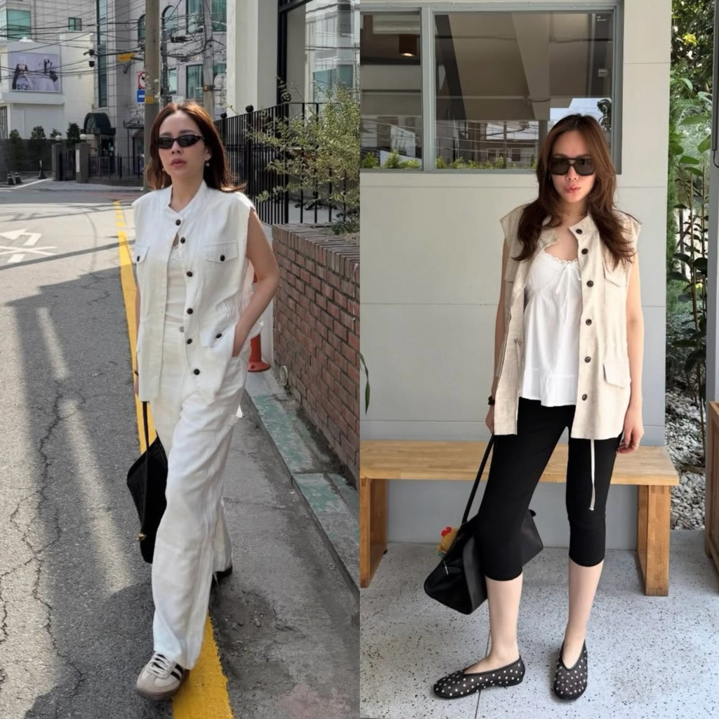 tshop  เสื้อกั๊ก ROMA linen vest
