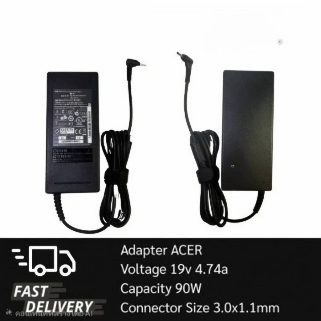 สายชาร์จ โน๊ตบุ๊ค19V 4.74A 3.0x1.1mm 90W for A315-22 SFX14-41G, SFX16-51G, N20C12 สาย มอก.(Acer009)ป