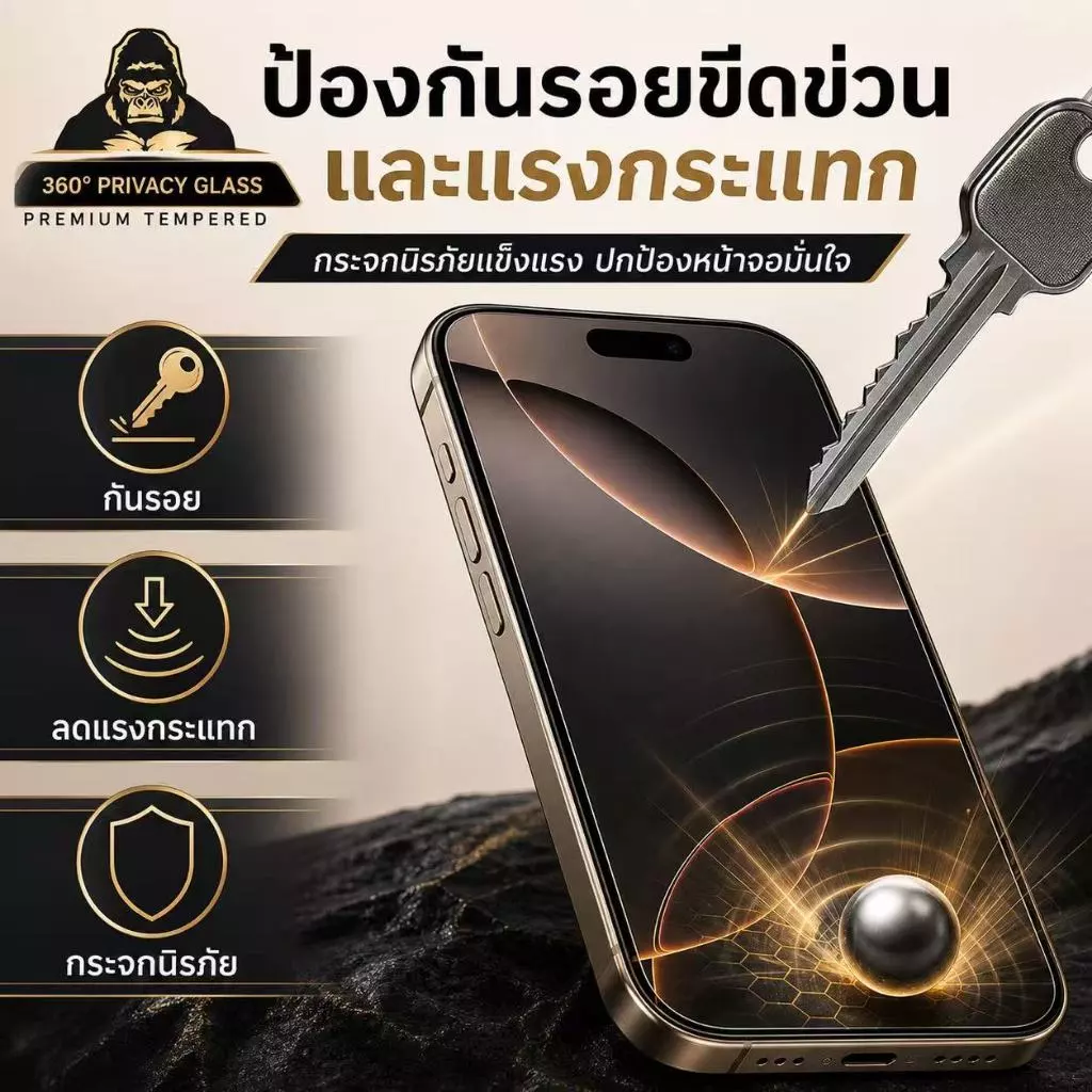 ฟิล์มกระจก กันมอง 360องศา kingkong สำหรับiPhone 17promax 16pro 14promax 15plus 13pro 12promax 12 xr 11 xmax IPXS XR 13 thumbnail 8
