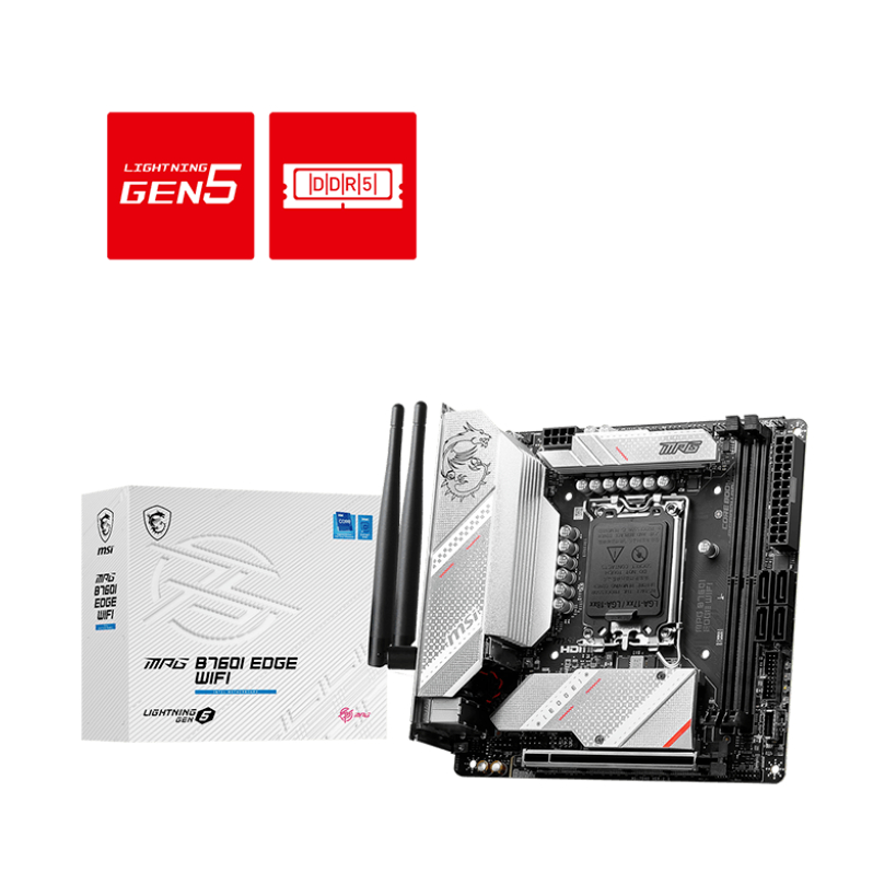 MAINBOARD (เมนบอร์ด) 1700 MSI MPG B760-I EDGE WIFI (DDR5) [Mini-ITX] ประกันศูนย์ไทย พร้อมส่ง