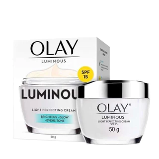 [แพ็คคู่] Olay Luminous Light Perfecting เดย์ครีม 50 g+ ไนท์ครีม 50 g เซตหน้าใสดูแลจุดด่างดำ ไนอะซินาไมด์ โอเลย์ ลูมินัส